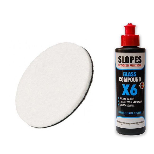 Slopes X6 Glass Compound Çizik Giderici Cam Pastası 250ml. Keçe Seti