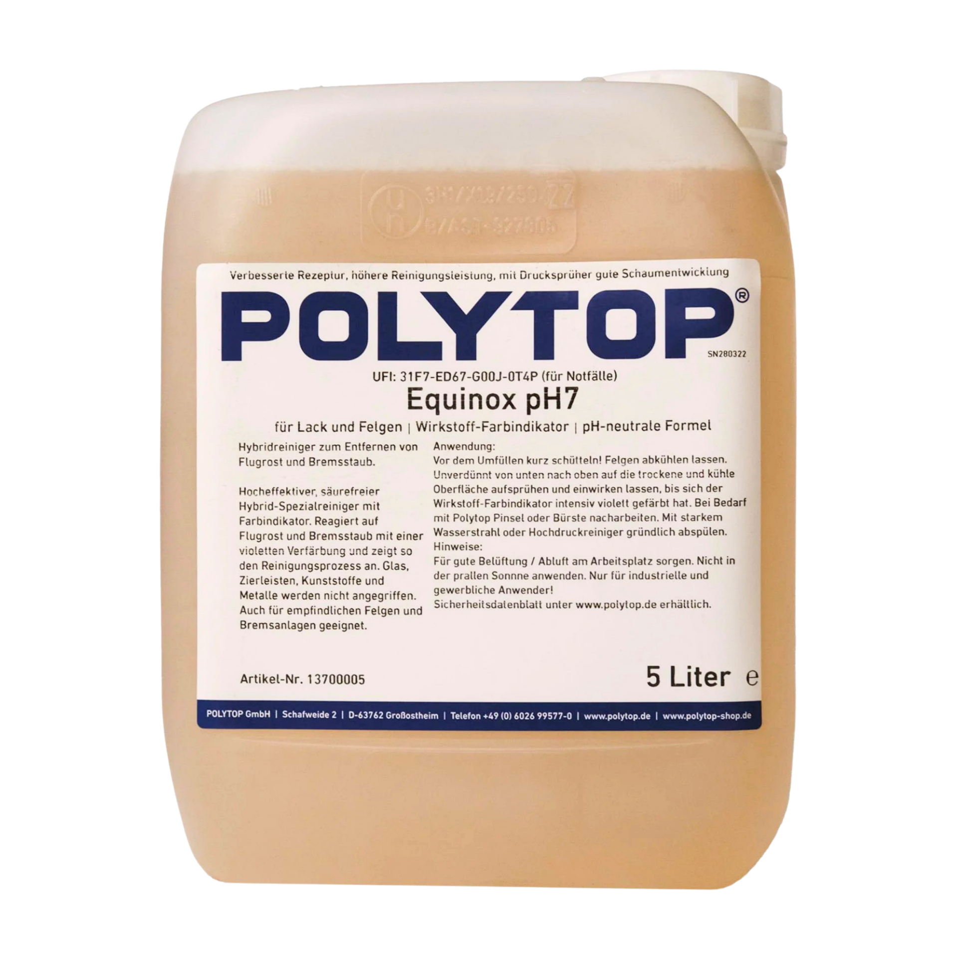Polytop Equinox pH7 Demir Tozu Temizleyici 5lt