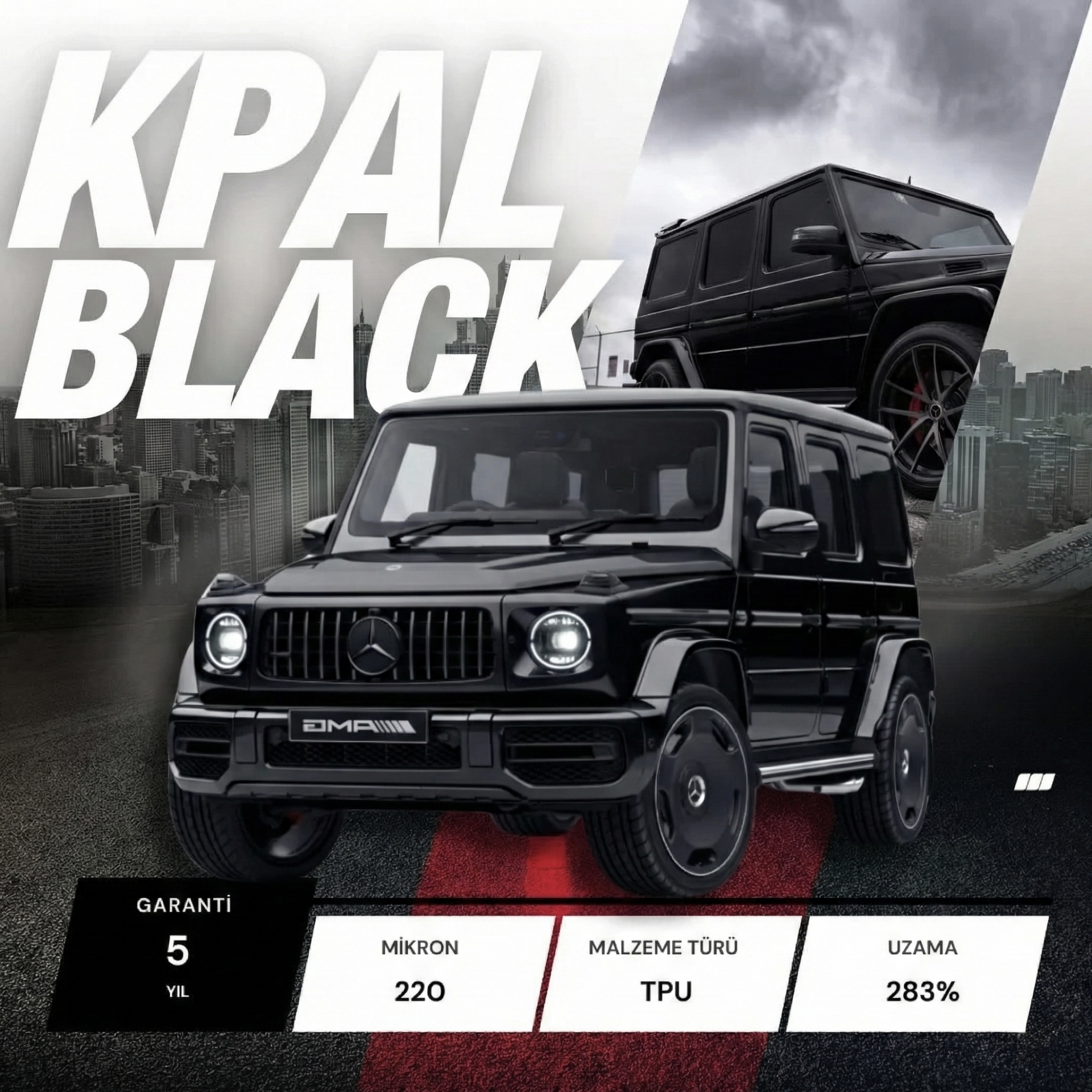 KPAL JB 100 BLACK TPU PPF 190 MİKRON