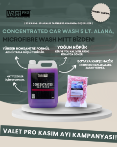 Valet Pro Concentrated Car Wash 5lt. Şampuan Alana Wash Mitt Yıkama Eldiveni Hediye