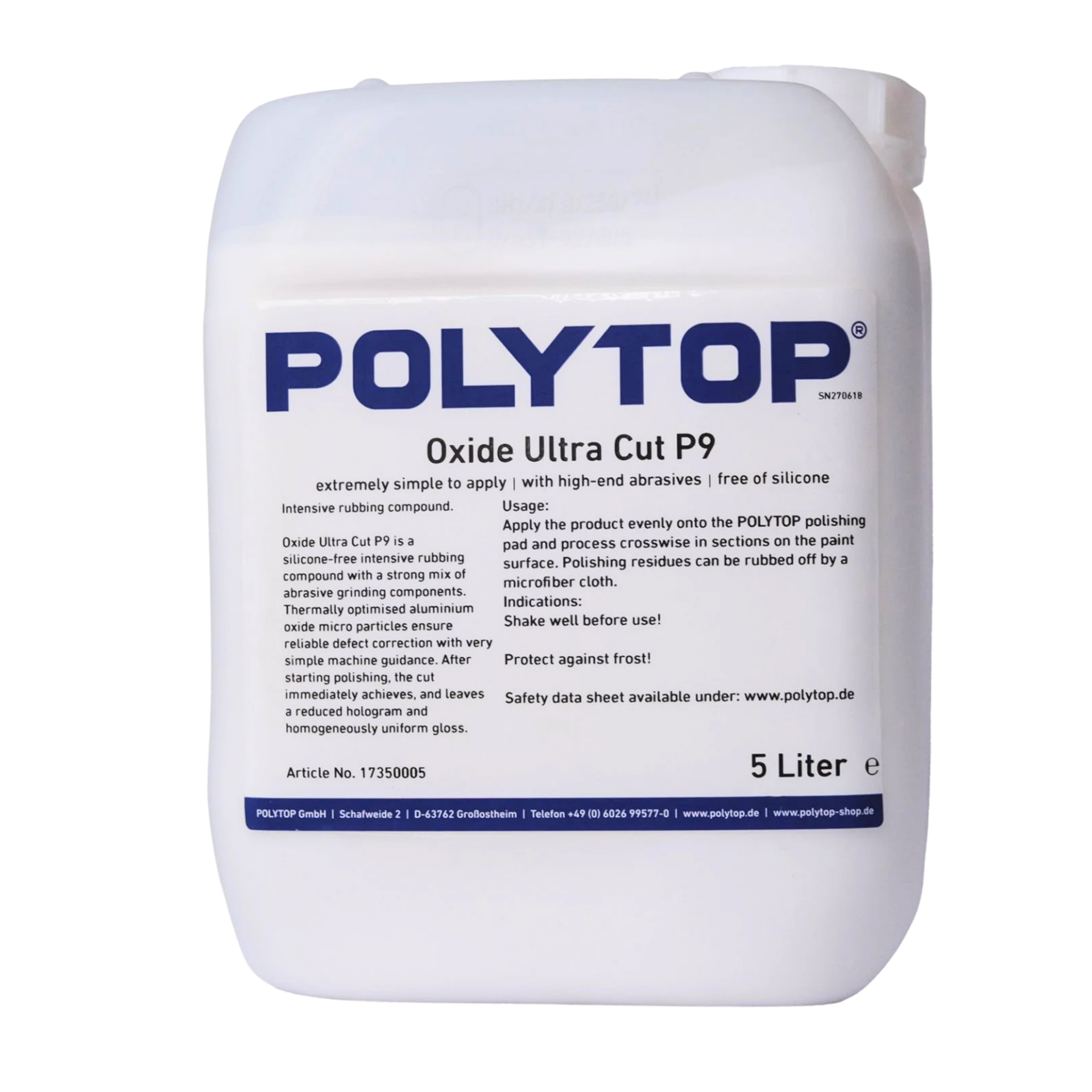 Polytop Oxide P9 Ultra Cut Kalın Pasta 5lt