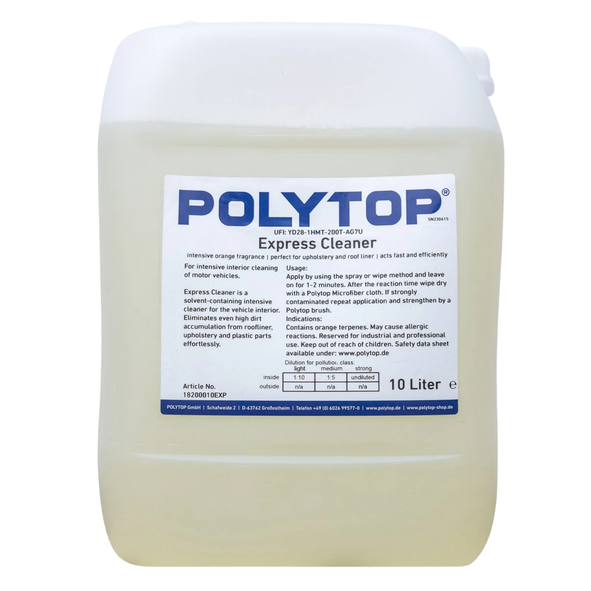 Polytop Express Cleaner Döşeme Temizleyici 10lt.