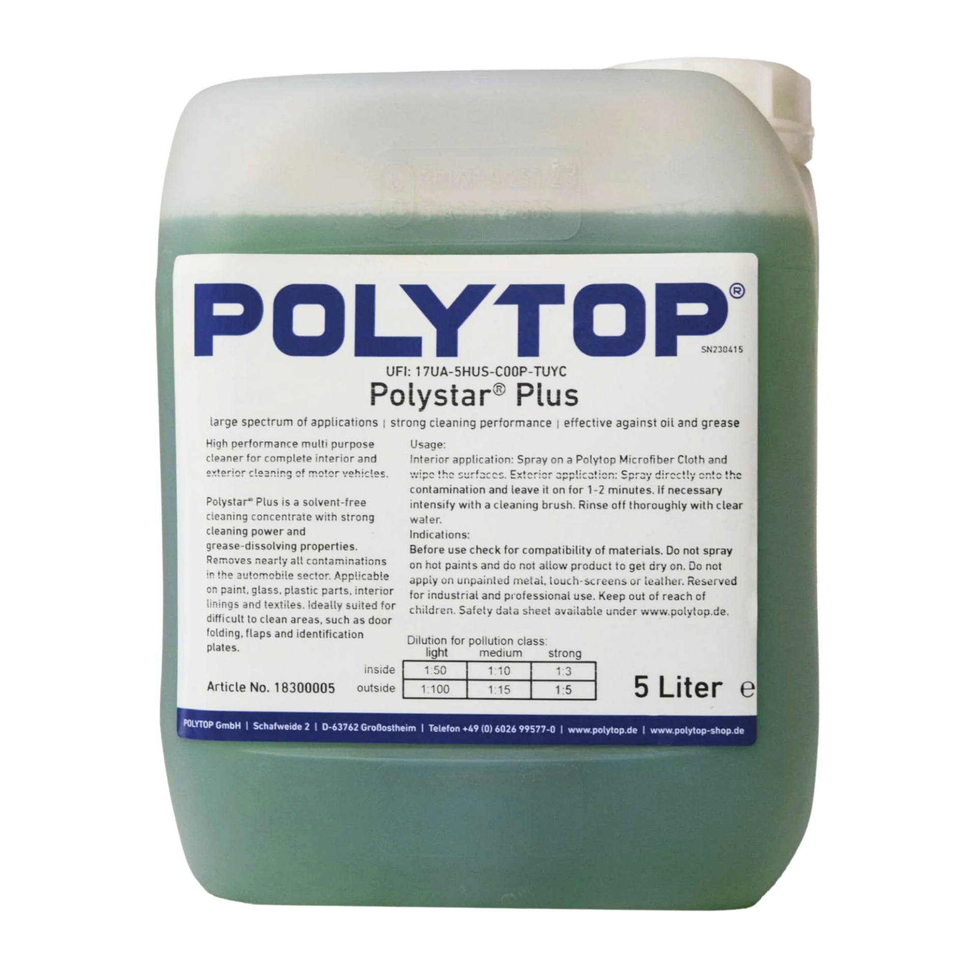 Polytop Polystar Plus Genel Amaçlı Temizleyici 5lt.