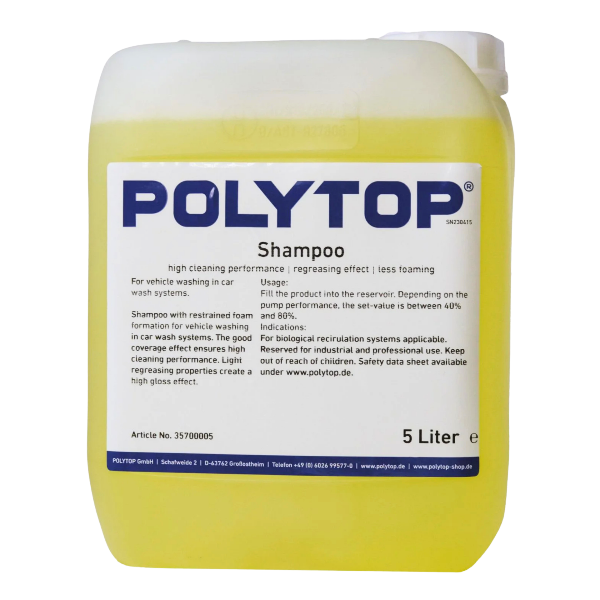 Polytop Shampoo Ph Notr Şampuan 5lt.