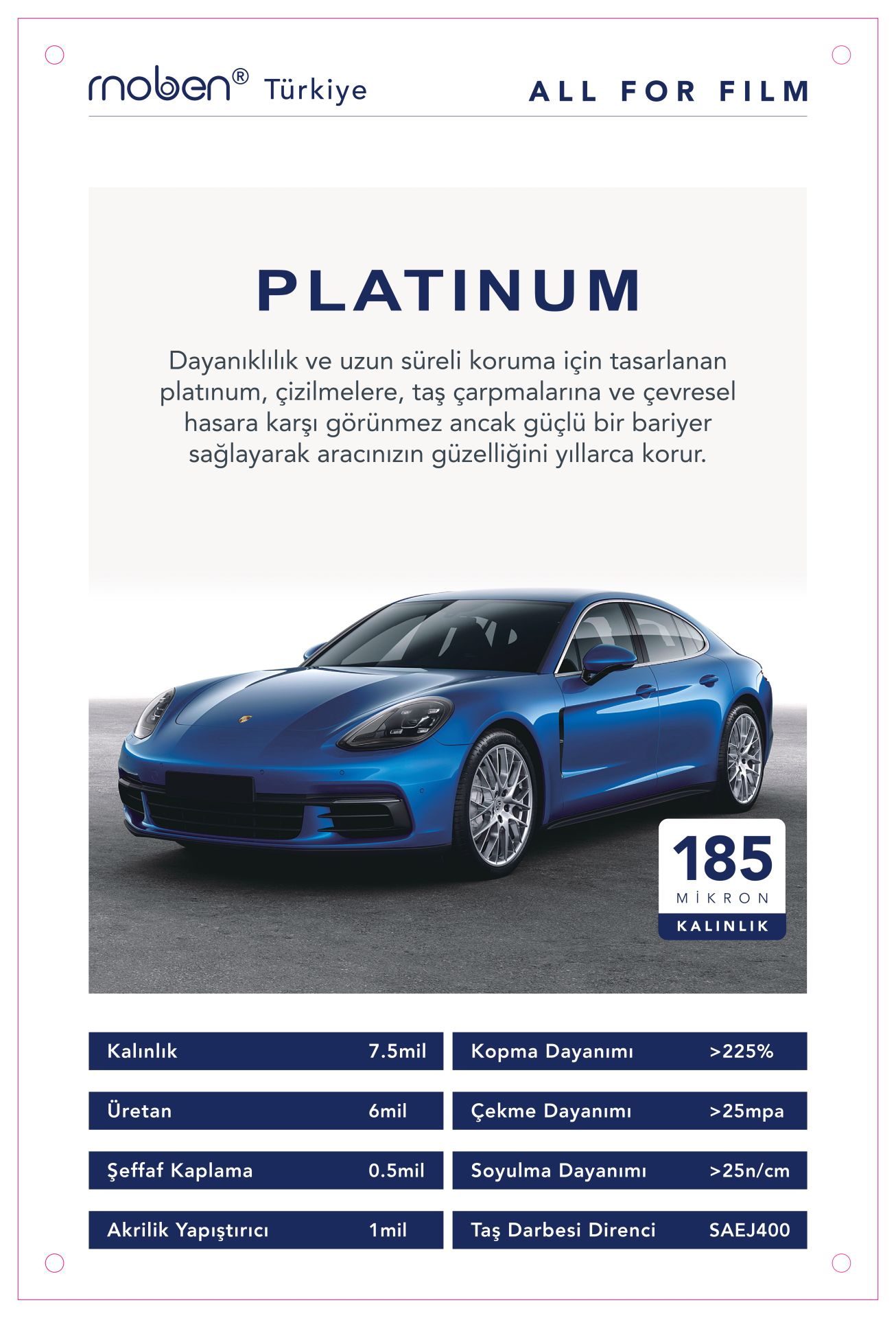 Moben Platinum Ppf Kaplama 185 Mikron